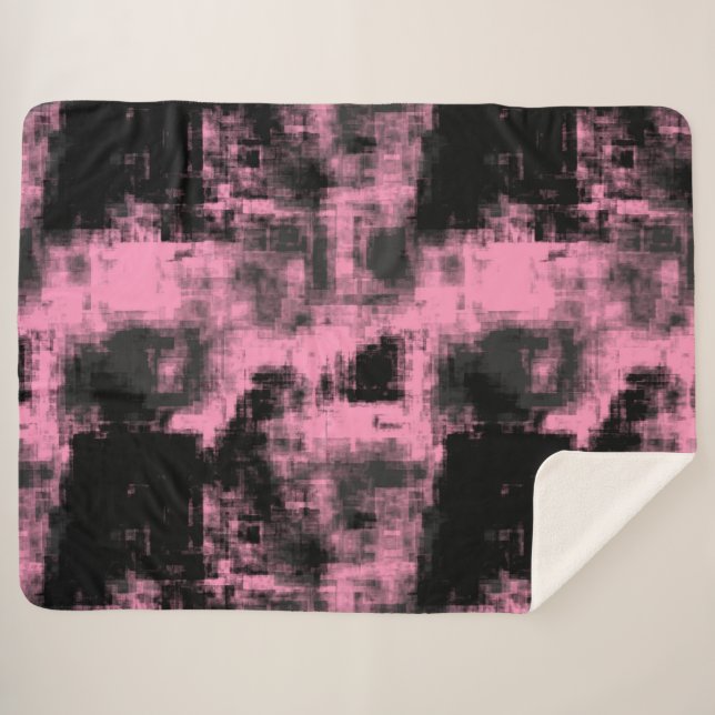 Rosa Schwarz und Grau Sherpadecke (Vorderseite (Horizontal))
