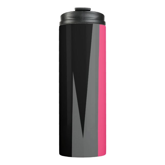 Rosa Schwarz und Grau Thermosbecher (Vorderseite)