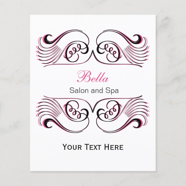 Rosa, Schwarz und Weiß Chic Business Flyer (Vorne)