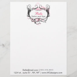 rosa, schwarz und weiß Chic Business Letheads Briefkopf