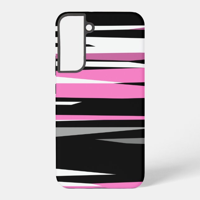 Rosa Schwarz und Weiß Samsung Galaxy Hülle (Rückseite)