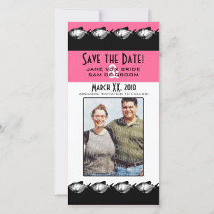 Rosa, Schwarz und Weiß Save the Date
