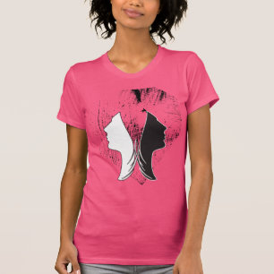 Rosa Schwarz und Weiß zwei Gesichter T-Shirt