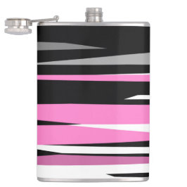 Rosa Schwarz/Weiß Abstrakt Flachmann