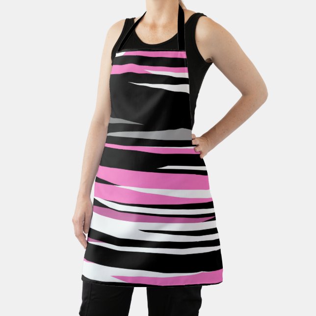 Rosa Schwarz/Weiß Abstrakt Schürze (InSitu)