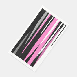 Rosa Schwarz/Weiß Abstrakt Serviette