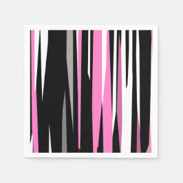 Rosa Schwarz/Weiß Abstrakt Serviette