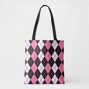 Rosa Schwarz Weiß Argyle Diamant Design