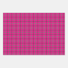 Rosa Schwarz Weiß Kariert Klassisch Helle Farbige Geschenkpapier Set