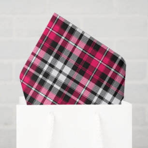 Rosa Schwarz Weiß Kariert Tartan Seidenpapier