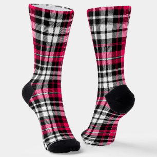 Rosa Schwarz Weiß Kariert Tartan Socken