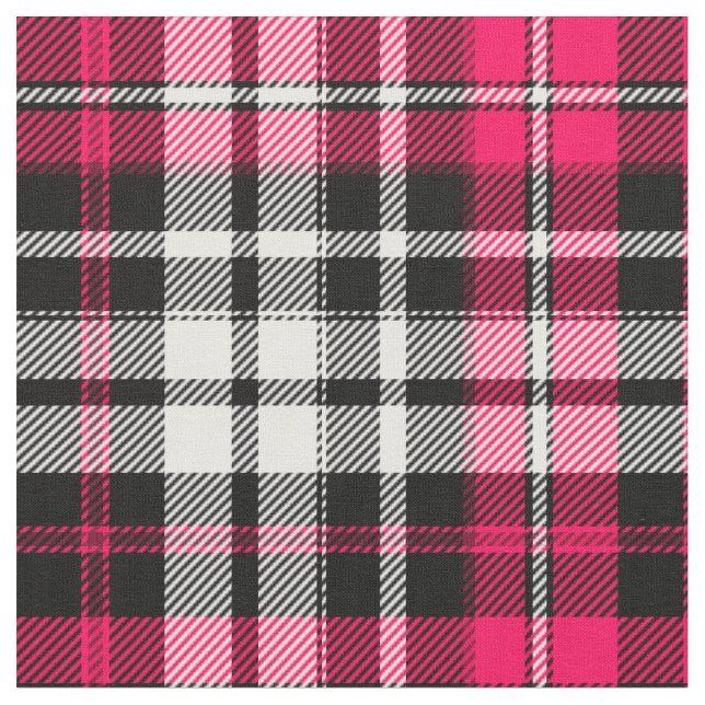 Rosa Schwarz Weiß Kariert Tartan  Stoff (Nahaufnahme)