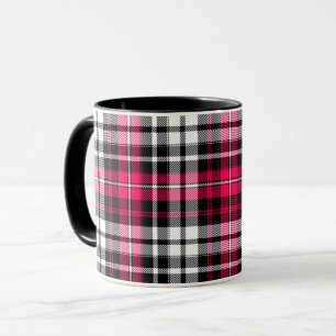 Rosa Schwarz Weiß Kariert Tartan  Tasse