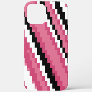 Rosa Schwarz-Weiß-Pixelart Case-Mate iPhone Hülle