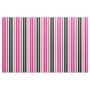 Rosa Schwarz Weiß Streifen Muster Design  Stoff