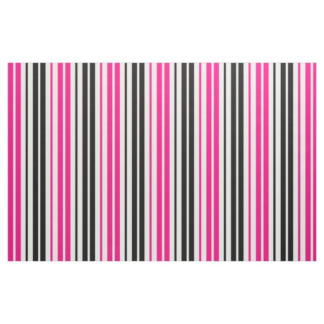 Rosa Schwarz Weiß Streifen Muster Design  Stoff (Fat Quarter (45,7 x 55,9 cm))
