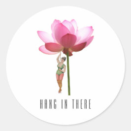 Rosa Schwarz-weißer, moderner Klassischer Rundaufk Runder Aufkleber