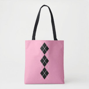 Rosa-schwarze Argyle-Tasche 