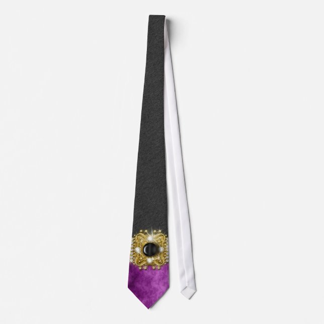 Rosa schwarze exklusive Designerhochzeit Krawatte (Vorderseite)