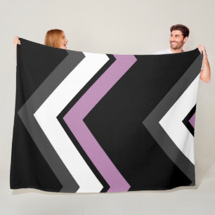 Rosa, schwarze, graue und weiße Chevron Fleecedecke