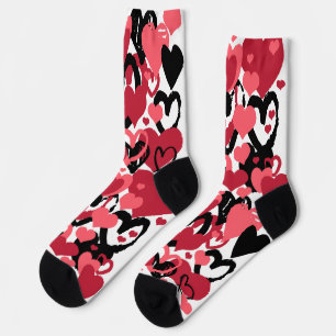Rosa schwarze Herzsocken Socken