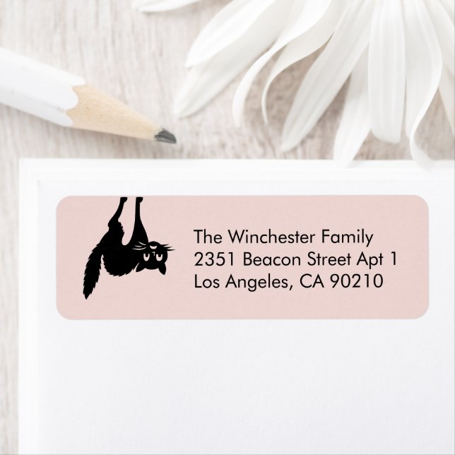 Rosa schwarze Katze Halloween Adresse (Insitu)