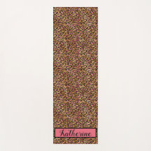 Rosa schwarze Leoparden Drucke Mit Monogramm