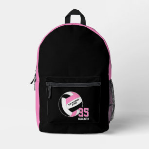 Rosa schwarze Mädchen Teenager Volleyball Team Far Bedruckter Rucksack