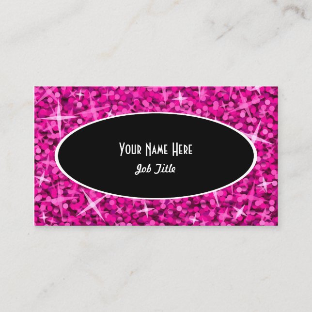 Rosa schwarze ovale Visitenkarteschablone des Visitenkarte (Vorderseite)