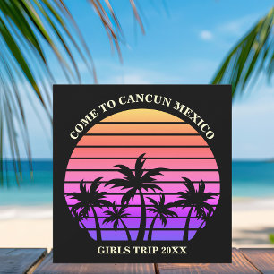 Rosa Schwarze Palmen tropische Strände Einladung