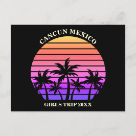 Rosa Schwarze Palmen tropische Strände Postkarte