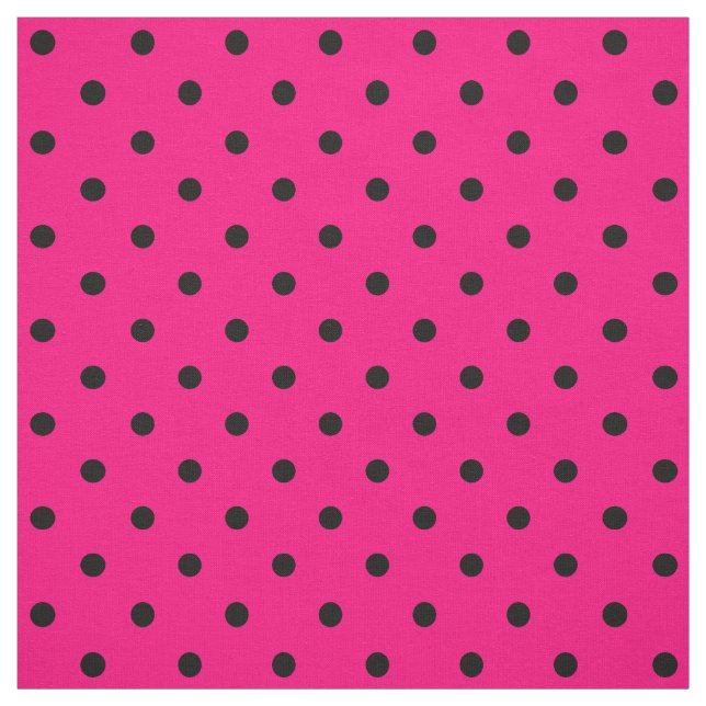 Rosa/schwarze Polka-Dosen Stoff (Muster)