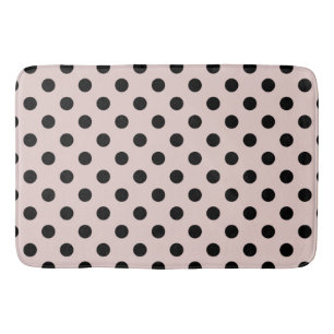 Rosa-schwarze Polka-Punkte-Punkt Badematte