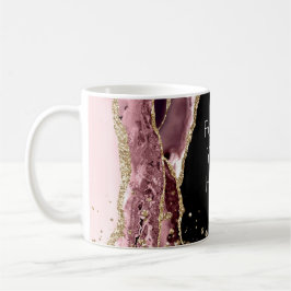 Rosa Schwarze Rose Gold Glitzer Kaffeetasse