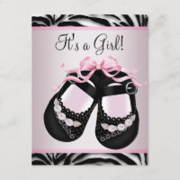 Rosa schwarze Schuhe Rosa Zebra Baby Dusche