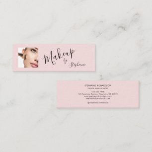 Rosa-schwarze Script-Foto-Make-up Mini Visitenkarte
