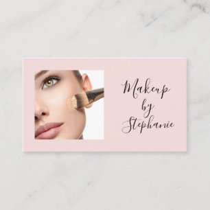 Rosa-schwarze Script-Foto-Makeup-Design Visitenkarte