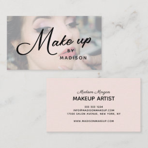 Rosa-schwarze Script-Foto-Makeup-Visitenkarte Visitenkarte