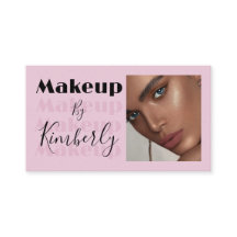 Rosa-schwarze Script-Foto-Makeup-Visitenkarte