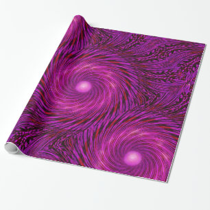 Rosa Schwarze Spirale Wave Kaleidoskop Kunst Geschenkpapier