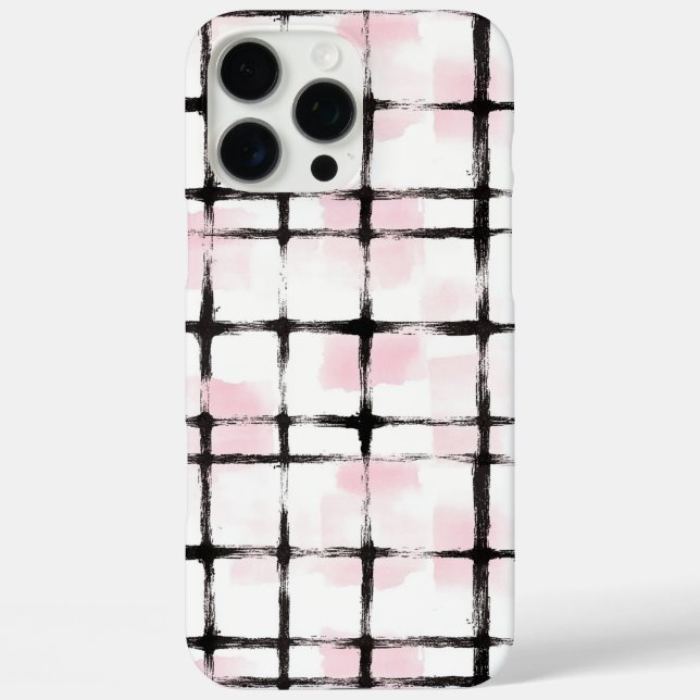 Rosa schwarze Streifen   Case-Mate iPhone Hülle (Rückseite)