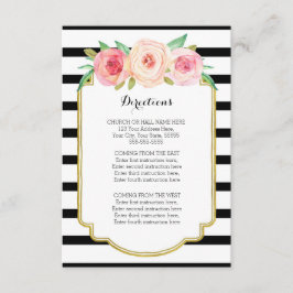 Rosa schwarze Streifen mit Hochzeitsrichtung einfü Begleitkarte