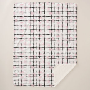 Rosa schwarze Streifen  Sherpadecke