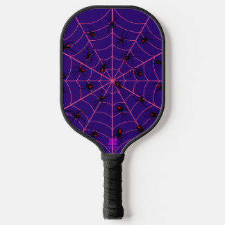 Rosa Schwarze Witwe Spinnennetz Kunst Halloween-Mu Pickleball Schläger