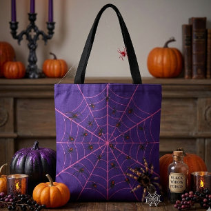 Rosa Schwarze Witwenspinnen-Netz-Kunst Halloween-M