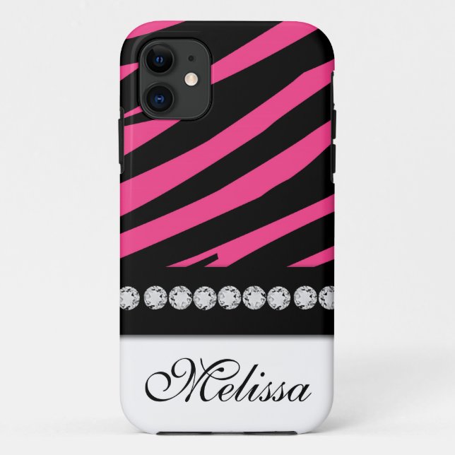 Rosa schwarze Zebra-Druck iPhone 5 Case-Mate Hülle (Rückseite)