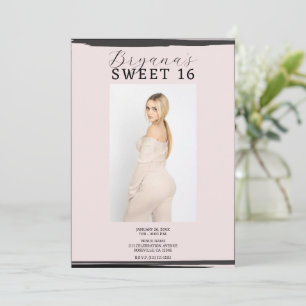 Rosa & schwarzer Bilderrahmen trendy modern Sweet  Einladung