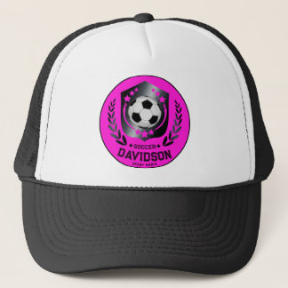 Rosa schwarzer Fußball mit individuellem Namenszug Truckerkappe