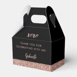 Rosa Schwarzer Glitzer Moderne schicke Rose Gold G Geschenkschachtel