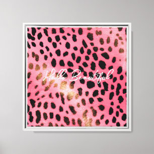 Rosa schwarzer Leopard Abstrakt Leinwanddruck